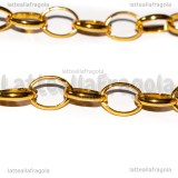 1 Metro Catena in Alluminio dorata maglia ovale 12x9.5mm