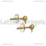 Coppia Orecchini a perno in Acciaio Inox Dorato con Pallina Puntinata da 4mm