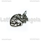 Ciondolo Cuore Anatomico in Acciaio Inox 20x12mm