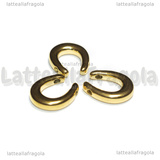 Ciondolo Ferro di Cavallo 3D in Acciaio Inox dorato 13.7x16mm