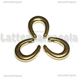 Ciondolo Ferro di Cavallo 3D in Acciaio Inox dorato 13.7x16mm
