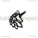 Ciondolo Unicorno in Acciaio Inox 22x16mm