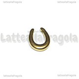 Ciondolo Ferro di Cavallo 3D in Acciaio Inox dorato 13.7x16mm