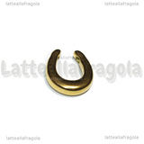 Ciondolo Ferro di Cavallo 3D in Acciaio Inox dorato 13.7x16mm