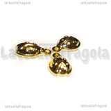 Ciondolo Coccinella 3D in Acciaio Inox Dorato 13.5x8.5x4mm