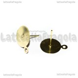 5 Coppie Perni base piatta 15mm con asola in metallo gold plated