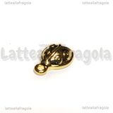 Ciondolo Coccinella 3D in Acciaio Inox Dorato 13.5x8.5x4mm