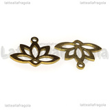 Ciondolo Fiore di Loto in Acciaio Inox Dorato 14x18.5x1mm