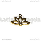 Ciondolo Fiore di Loto in Acciaio Inox Dorato 14x18.5x1mm