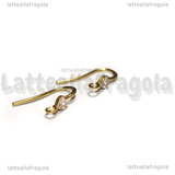 Coppia Monachelle in Acciaio Inox Dorato Strass Cuore Cristal 17x13x3.5mm