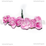 12 Rose Rosa in carta diametro 1cm