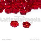5 Fiori in vetro Rosso 8x8mm