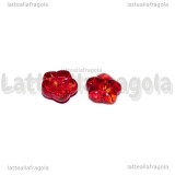 5 Fiori in vetro Rosso 8x8mm