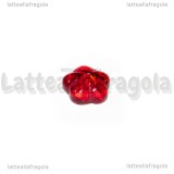 5 Fiori in vetro Rosso 8x8mm