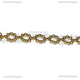 Bracciale Maglia cerchi 6mm in Acciaio Inox Dorato 19cm