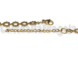Bracciale Maglia cerchi 6mm in Acciaio Inox Dorato 19cm