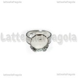 Base anello in Acciaio inox regolabile con base tonda merlettata 12mm