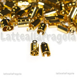 Coppia di Capocorda in Acciaio Inox Dorato 10.5x5.5x4.5mm