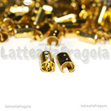 Coppia di Capocorda in Acciaio Inox Dorato 10.5x5.5x4.5mm