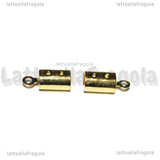 Coppia di Capocorda in Acciaio Inox Dorato 10.5x5.5x4.5mm