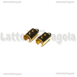 Coppia di Capocorda in Acciaio Inox Dorato 10.5x5.5x4.5mm