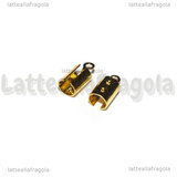 Coppia di Capocorda in Acciaio Inox Dorato 10.5x5.5x4.5mm