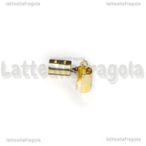 Coppia di Capocorda in Acciaio Inox Dorato 10.5x5.5x4.5mm