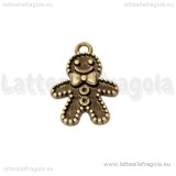 Charm Gingerbread in metallo color bronzo 18x13mm