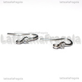 Coppia Monachelle in Acciaio Inox Strass Cuore Cristal 17x13x3.5mm