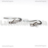 Coppia Monachelle in Acciaio Inox Strass Cuore Cristal 17x13x3.5mm 
