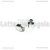Coppia di Terminali in ottone silver plated 9x5mm