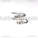 Coppia Monachelle in Acciaio Inox Strass Cuore Cristal 17x13x3.5mm
