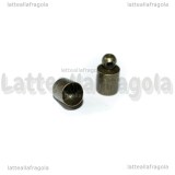 Coppia di Terminali in ottone color bronzo 9x5mm 