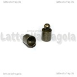 Coppia di Terminali in ottone color bronzo 9x5mm
