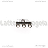 Coppia Connettori in Acciaio Inox per triplo filo 9x15x2.5mm