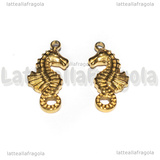 Ciondolo Cavalluccio Marino 3D in Acciaio Inox Dorato 22.5x10x2.7mm