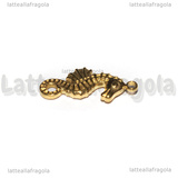 Ciondolo Cavalluccio Marino 3D in Acciaio Inox Dorato 22.5x10x2.7mm
