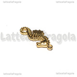 Ciondolo Cavalluccio Marino 3D in Acciaio Inox Dorato 22.5x10x2.7mm