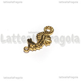 Ciondolo Cavalluccio Marino 3D in Acciaio Inox Dorato 22.5x10x2.7mm
