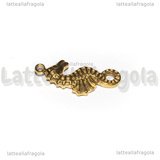 Ciondolo Cavalluccio Marino 3D in Acciaio Inox Dorato 22.5x10x2.7mm