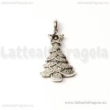 Charm in metallo argento antico Albero di Natale 11x20mm