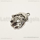 Ciondolo Babbo Natale in metallo argento antico 25x20mm