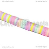 Perle Heishi Pastello in pasta polimerica 6x1mm Filo 41cm circa