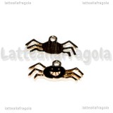 Charm Ragno in metallo dorato smaltato 22x10.5mm