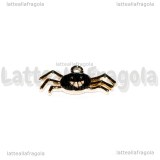 Charm Ragno in metallo dorato smaltato 22x10.5mm