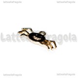 Charm Ragno in metallo dorato smaltato 22x10.5mm