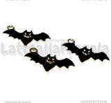 Charm Pipistrello in metallo dorato smaltato 23x14mm