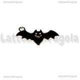 Charm Pipistrello in metallo dorato smaltato 23x14mm