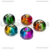 5 Perle in Lampwork colori misti 15x12mm