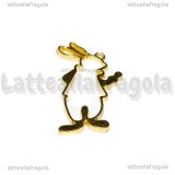 Ciondolo Bezel Bianconiglio in metallo gold plated 53x30mm